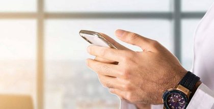 A person using mobile phone