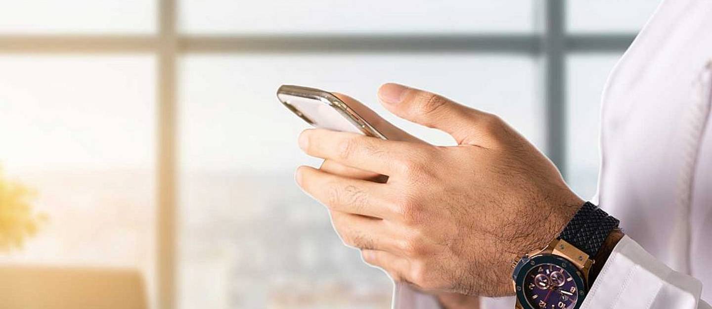 A person using mobile phone