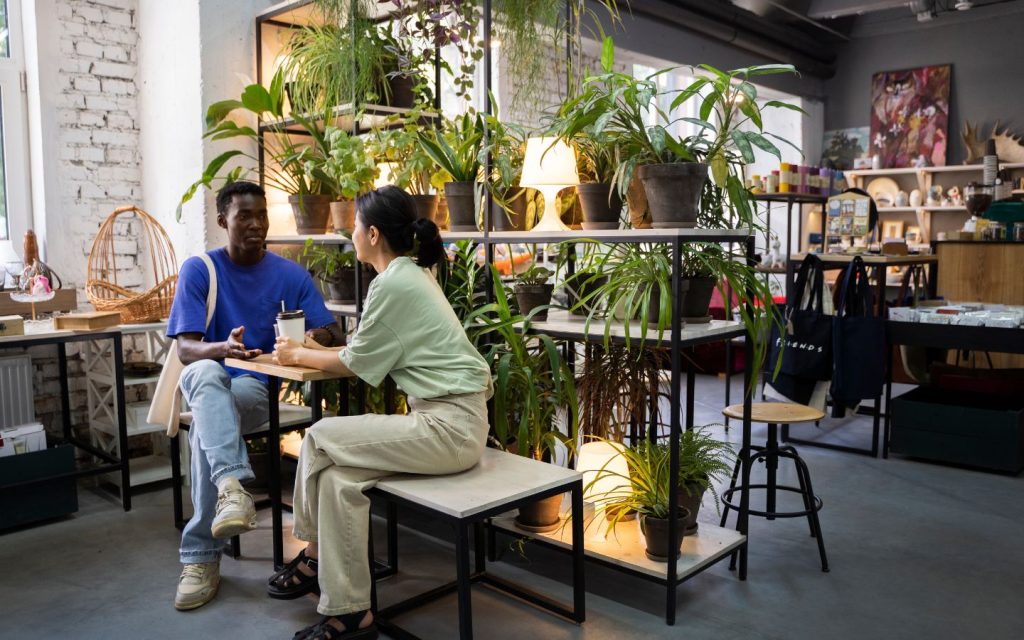 Residents sharing a sustainable working space