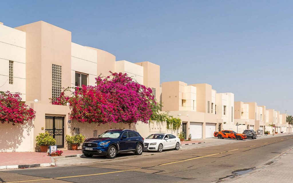 Street view of a villa community in Dubai South