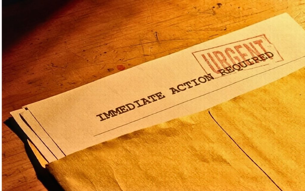 an urgent legal notice served