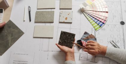 Interior designers in Ajman setting a space