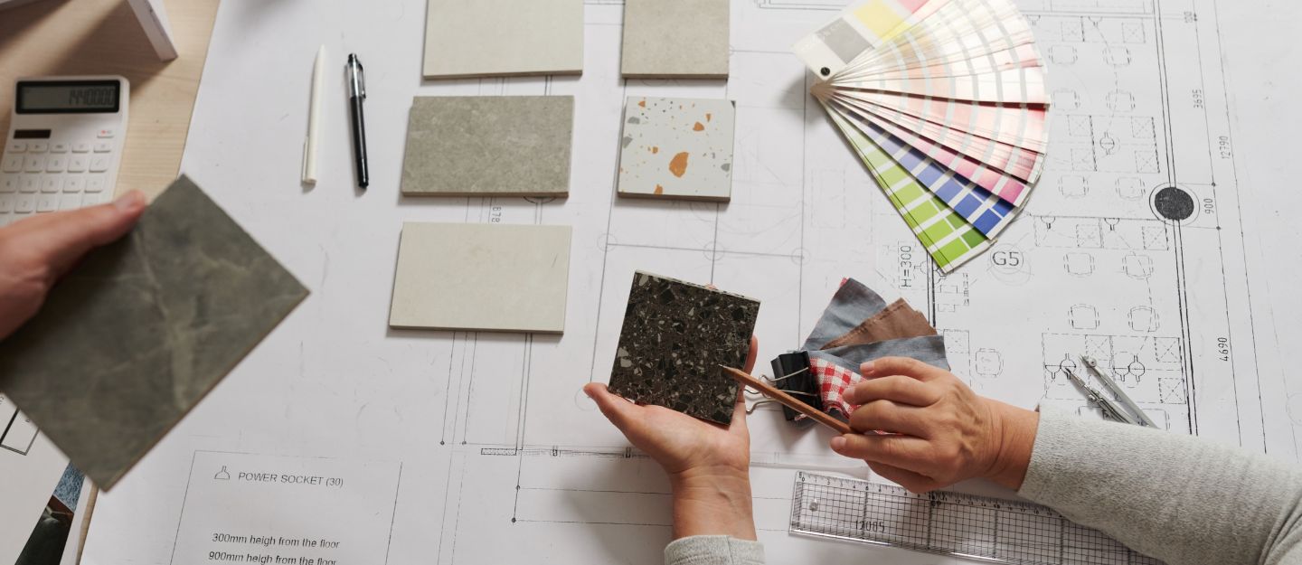 Interior designers in Ajman setting a space