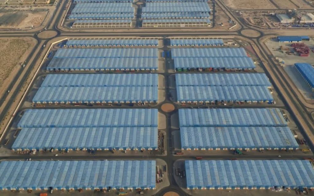 Aerial view of warehouses in d3