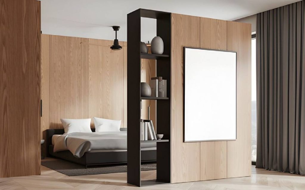 An illustration showing a bedroom