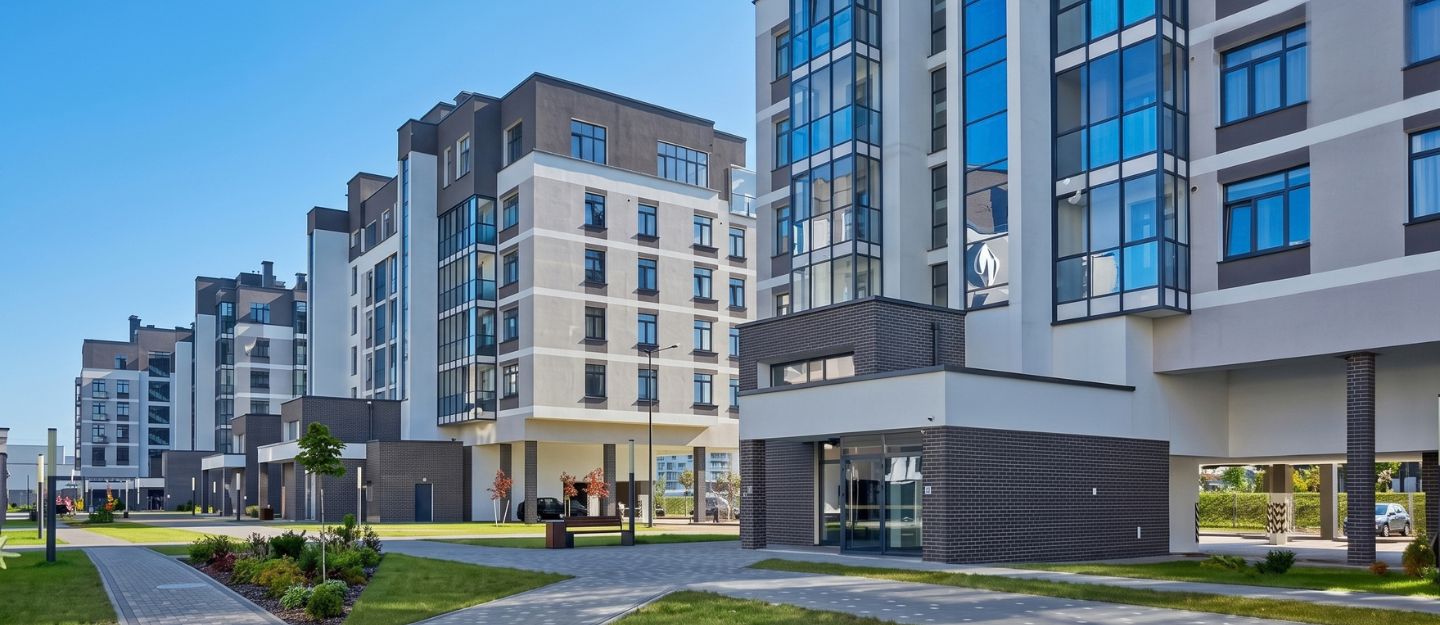 Modern apartments and a landscaped courtyard in Top Areas to Buy Apartments in JVT.